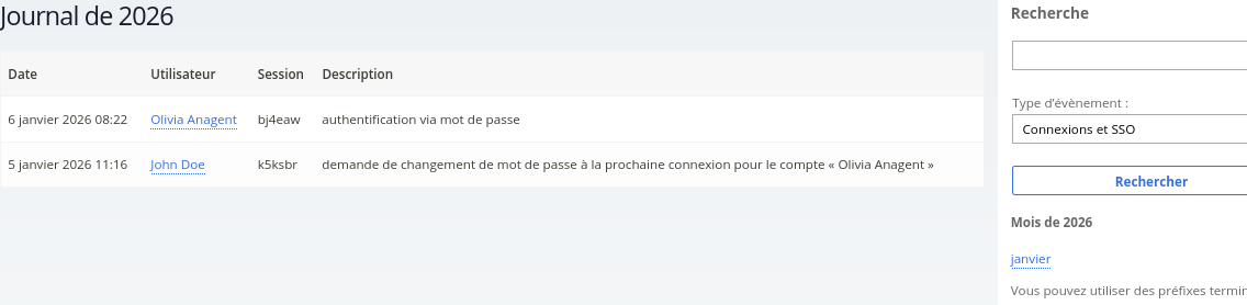 Exemple d'un journal