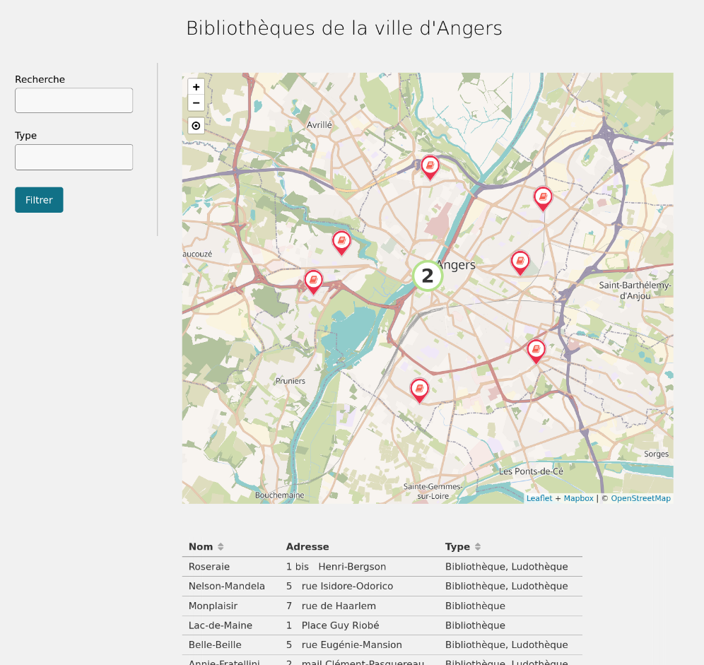 Page sans critère de filtrage